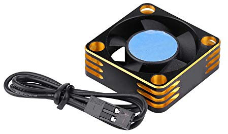 Alomejor Ventilateur de Refroidissement RC 28000 TR/Min, Petite Taille, Léger à Installer et à Retirer, pour Modèle de Voiture RC, Moteur sans Balais 540 (Or et Noir)