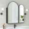 Mepplzian,Arched Bathroom Mirror Cabinets,2-Door Bathroom Cabinet with Mirror,Mirrored Bath room Cabinets Wall Mounted,Bath room Mirror with Storage,Brushed Black,60 x 70