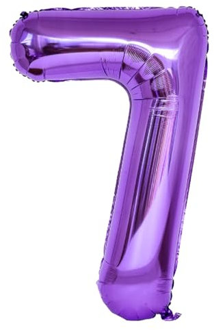EWODEIEW Zahlen Luftballon 7 Lila,40 Zoll Luftballon Zahlen 7 Folien Ballon,Luftballon 7. Geburtstagsdeko Mädchen Riesen Folienballon 7. for Mädchen Jungen Birthday Party Geburtstag Dekor