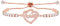 Tobestu Bracciali da tennis placcati oro rosa con zirconia romantica a cuore - Braccialetto regolabile con taglio Love - YA5526