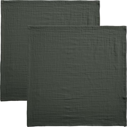 Erwin Müller Serviette Arona 2er-Pack Musselin grau Größe 40x40 cm
