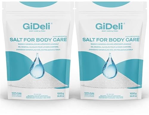 Basisches Badesalz 2kg für Entgiftung, Entsäuerung & Hautpflege Basisches Mineralisches Körperpflegesalz Regeneration nach dem Training (2x 1kg)
