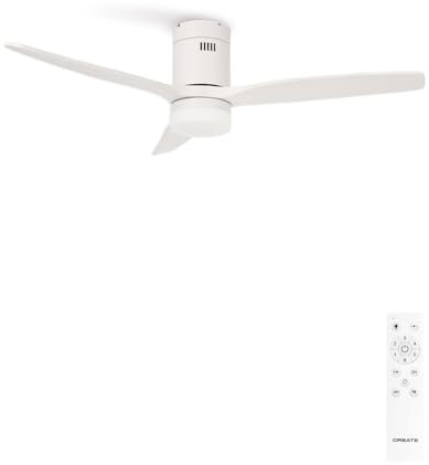 CREATE / WINDCALM S/Ventilador de techo ABS con luz blanco con mando / 40W, Silencioso, Ø112 cm, 6 velocidades, 3 temperaturas de luz, temporizador, función verano-invierno