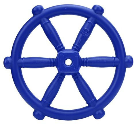 Alomejor Swingset Pirate Ship Wheel Jouet, Léger Volant en Plastique pour la Maison de Jeu dans Les Arbres, Conception de Bord Lisse et Arrondi, Aire de Jeux Extérieure, Accessoire Extérieur (Blue)