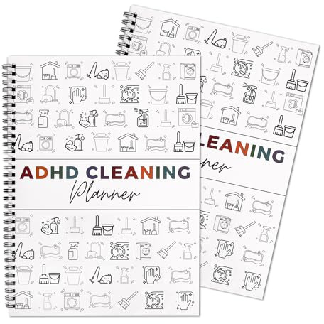 2pcs Adhd Cleaning Planner for Adults and Teens Adhd Cleaning and Organizing Planner Cleaning Schedule and Checklist Notebook List Daily Weekly Monthly for Home Chore Chart Adhd Daily Planner