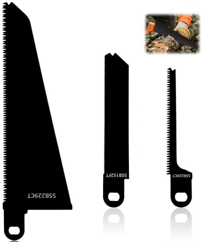 3-Piece Reciprocating Saw Blades Set Carbon Steel Saw Blades for Cutting Wood, Plastic, Metal, Scorpion Blades Compatible with FKS890E, KS890ECN, KS890EK, KS890GT, KS880