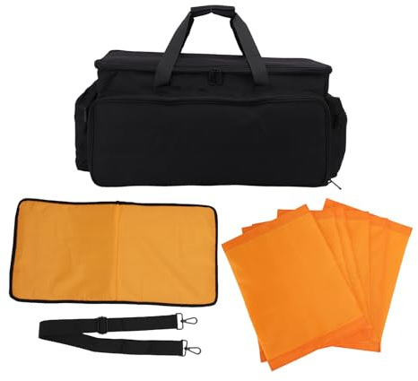 banapoy Large DJ Cable Bag, Travel DJ Cable File Gig Organizer Bag with Detachable Dividers for Equipment and Music Accessories, Carrying Storage Case for Musicians, Professional
