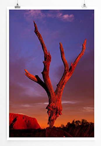 Eau Zone Home Bild - Landschaft Natur – Uluru bei Sonnenaufgang Australien- Poster Fotodruck in höchster Qualität