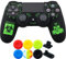 9CDeer 1 x Stück SchutzfolieLasergravur Silikon Hülle + 6 Thumb Grips & Staubdichte Stecker für PS4/Slim/Pro-Controller Bio Hazard
