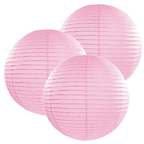 3 Stück Papierlaterne in Rosa 20cm Gartendeko