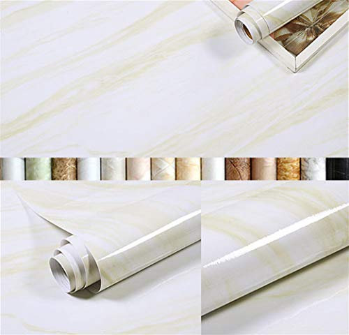 LIVEINU Aufkleber Küchenschränke PVC Tapeten Küche Selbstklebend Klebefolie Möbel Wasserfest Aufkleber für Schrank Küchenschränke Möbel Selbstklebende Folie Küchenschrank Marmor Gelb 60x300cm