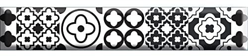 Plage adhésiva en Volumen 3D-CALENDANO, Blanco y Negro, 10 cenefas de 2,5 x 15cm