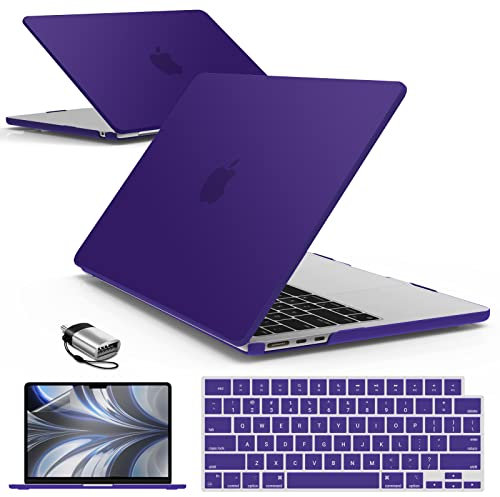 IBENZER Kompatibel mit M2 2023 2022 MacBook Air 13 Zoll Hülle, Modell A2681, Ultra Purple, AT1 3-KK-U APU + 2TC