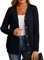 GRECERELLE Womens Cardigan Long Sleeve Lightweight Cardigans Button Down V Neck Ribbed Knit Outerwear Open Front Tops with Pocket for Ladies (Navy Blue, XXL)