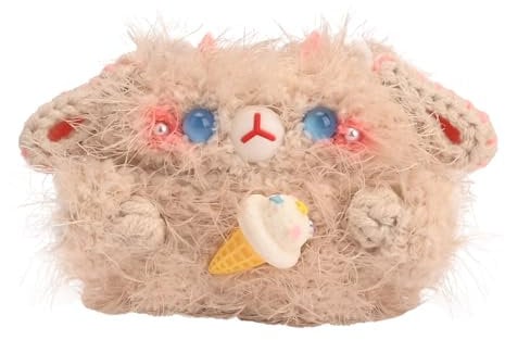 Plush Case Compatible with Sony Wf-1000xm4,Handmade Knitted Cartoon Headphone Case,Creative Funny Cute Knitted Plush Headphone Case