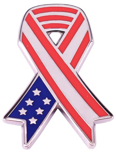haohaoyu American Flag Ribbon Lapel Pin United States Patriotic Ribbon Enamel Pin American Pride Brooch Badge USA Independence Day Celebrations Accessories USA Gift for Men Women