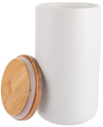 LDXDRU kaffeedose keramik, 1000ml keramikdose mit Deckel, Tee, Zucker und Kaffeedosen, Vorratsdosen mit Deckel Luftdicht für kaffeepads aufbewahrung Deko Küche (Weiß)