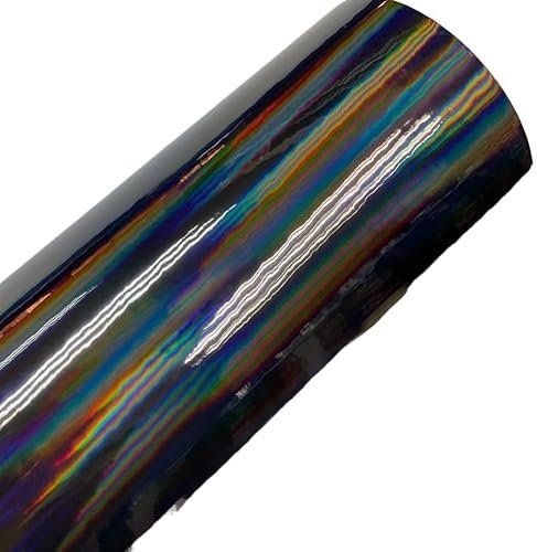 Autofolie Alle schwarz matt Auto Vinyl Aufkleber Kohlefaserfolie Car Wrapping Folie Laptop Haut Telefon Abdeckung Motorrad Dekoration Filme Car Wrapping Folie(Holographic black,50CM X 152CM)