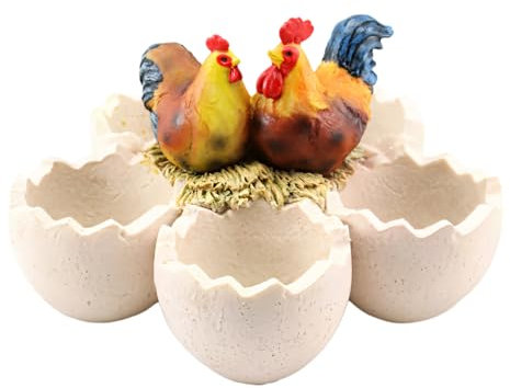Blumentopf mit Eierschalen-Design – Kunstharz-Pflanztöpfe für Heimdekoration, Ostern, Innen- und Außenbereich, 16,5 x 16,5 x 10,9 cm