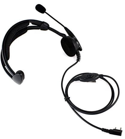 FHIASTGL PTT Mic Auriculares Anti-Ruido del Altavoz de Alta Potencia Apta for Kenwood Auriculares walkie Talkie