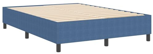 vidaXL Plattformbettgestell Blau 140 x 200 cm Cordstoff