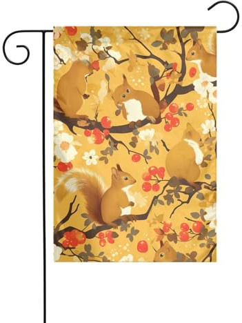 XBKGOHA Eichhörnchen im Baum Bild Garten Fahnenmast Outdoor Hof Dekoration Mode 30,5 x 45,7 cm