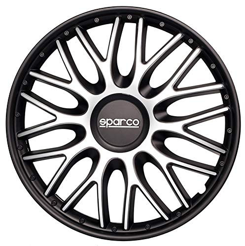 Sparco Radzierblenden Roma - 13-Zoll - Silber/Schwarz - Satz mit 4 Stück