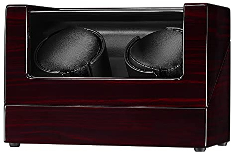 JQUEEN Double Watch Winder for 2 Watches, Automatic Watch Winding Box Storage Display Case with Quiet Japanese Mabuchi Motor