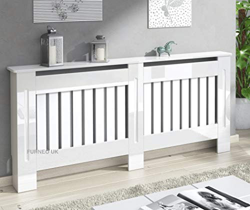 Furneo Modern High Gloss White Radiator Cover S M L XL (Extra Large)