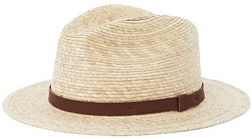 Brixton Herren Messer Straw Fedora Filzhut, Hellbraun, SMALL