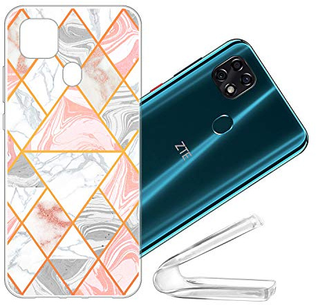 vingarshern Handyhülle ZTE Blade 10 Smart Hülle Silikon Bumper Case,Dünne Flex Weich Fallschutz Case ZTE Blade 10 Smart Silikonhülle Stoßfest Cover Schutz (Marmor Muster 01)