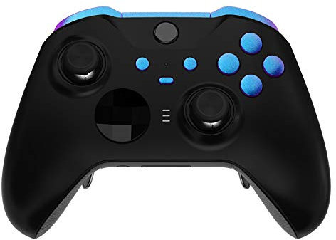 eXtremeRate Tasti Pulsanti Ricambio per Xbox Elite Series 2 Controller,LB RB LT RT Bumper Grilletti Pulsante Profile Switch per Xbox Elite Series 2 Core Joystick Model 1797-Camaleonte Viola Blu