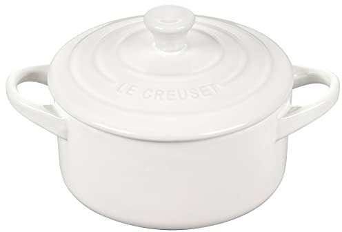 Le Creuset Mini cocotte redondo de gres, 14 onzas, color blanco
