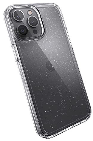 Speck-Produkte Gemshell Glitter iPhone 13 Pro Max/iPhone 12 Pro Max-Schutzhülle, Transparent/Transparent mit Platin-Glitzer