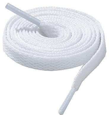 CCSOFTIME Lacets Blancs pour Baskets Durable Renforcés Lacet Chaussure Blanc Plat(Largeur:8mm) pour Converse Montante Haute Air Force Nike Stan Smith Homme Femme,150CM