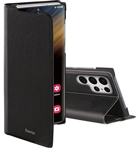 Hama Handytasche für Samsung Galaxy S22 Ultra „Slim Pro“ (Schutzhülle mit Geldbörse 2x Kartenfach, klappbare Samsung S22 Ultra Hülle mit Standfunktion) schwarz