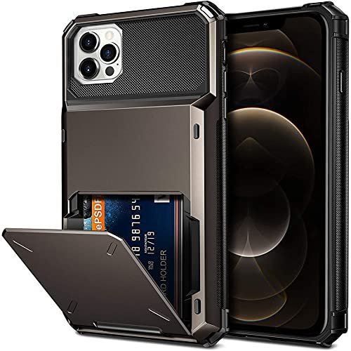 GORJO Phone Case For iPhone 13 Pro 11 12 Pro Max XR X XS Max 7 8 Plus Wallet 4-Card Slot Credit Card Holder Cover Bumper,Black,For iPhone 6
