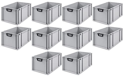 PROREGAL SparSet 10x Eurobox NextGen Portable Duo | HxBxT 32x40x60cm | 65 Liter | Eurobehälter, Transportbox, Transportbehälter, Stapelbehälter