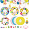 BETESSIN 8 Ostern Bastelset Kinder Ostern Deko Osterkranz Basteln Set Osterhasen Osterküken Frühling mit Moosgummi Sticker Glitzer Osterdeko Kränze zum Aufhängen Türkranz 271 teiliges Kreativset
