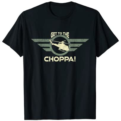 Grunge Get to the Vietnam Chopper Helicopter Pilot T-Shirt