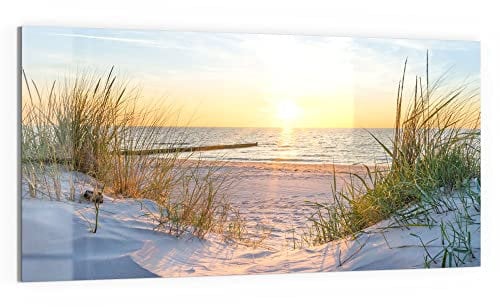 DEQORI Glasbild Acrylglas | Motiv Abendsonne an der Ostsee | horizontal einteilig 100x50 cm | schöne Dekoration | Wandbild für Wohnzimmer, Schlafzimmer, Flur & Küche | moderne Wanddeko