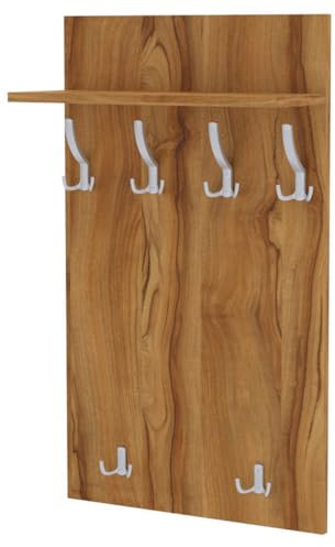 AKKE Maxi Garderobe Wandgarderobe Garderobenpaneel Wandpaneele Garderobenleiste Garderobenleiste Garderobenhaken Kleiderhaken Für Flurgarderobe Möbel Für Garderoben Flur 100 cm x 60cmMarino-Walnuss