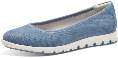 s.Oliver Damen Ballerinas Plateau Bequem, Blau (Indigo), 40 EU