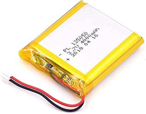 3.7V 4000mAh 125050 Lipo Battery Rechargeable Lithium Polymer ion Battery Pack with JST Connector