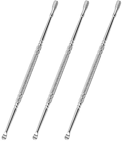 3 Pcs Stainless Steel Ear Cleaning Tool Spring Ear Spoons Ear Wax Removal Tools Spring Ear Pick for Kids and Adults