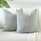 JOTOM 2er Set Cord Kissenbezüge Kissenhülle Dekorative Zierkissen Sofakissen Couchkissen Dekokissen Kissenbezug Deko Kissenhülle für Sofa Wohnzimmer 55x55cm Grau Grün
