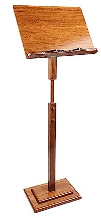 NotenstäNder, Orchester-Notenpult aus Bambus Tragbar mit 2 Federklammern, HöHenverstellbar 39,4-51,2 Zoll, Stabil, für Gitarre, Violine, Klavier, Ukulele, Saxophonisten, Dirigent, Braun(Color:002)