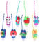 minkissy 8pcs Silicone Hand Gel Holder 30ml Cartoon Refillable Perfume Bottle Portable Leak Proof Flip Cap Keyring Bottles for Kids (Style Random)