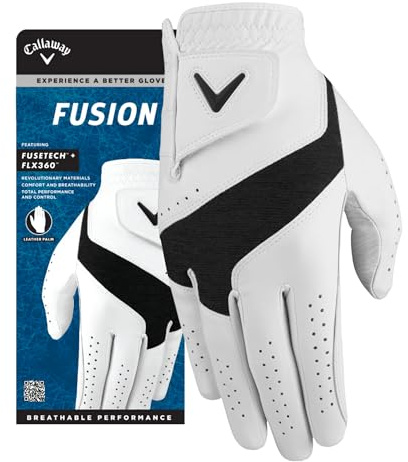 Callaway Golf Fusion Handschuh (Standard, XL, Weiß/Anthrazit, auf der rechten Hand getragen)