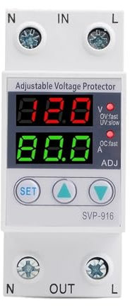 Protector de Voltaje Relé de Voltaje monofásico de Carga Pesada, 80A, 110V, 120V, relé de protección contra sobretensión Ajustable, Montaje en Riel DIN